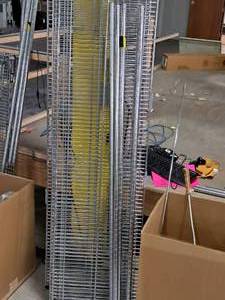 lot 731 image: NFS Steel Wire Rolling Shelving Unit 96x18x70