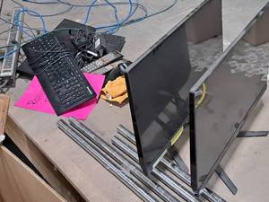 lot 732 image: Lot of  Electronics - Lenovo Computer Monitors, Lenovo Computer Keyboards & Mice, Sceptre Remote Controls