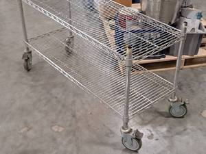 lot 735 image: Steel Wire Rolling Shelving Unit 2-tier 48x18x27