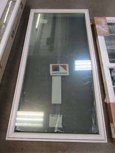 lot 9 image: Andersen 72 in x 36 in Casement Window - Interior is Cream Color, Exterior is White Vinyl (MISSING SCREEN, CAM LOCK COVER, CRANK & COVER)