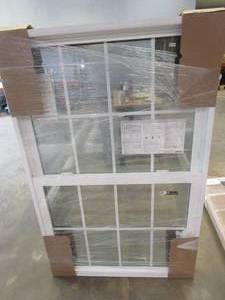 lot 57 image: Simonton 6100 Series 61.5 in x 39.25 in Double Hung Window with Internal Grille in White