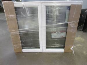 lot 23 image: Simonton 6500 Series 59.5 in x 47.5 in Dual Casement Window in White Vinyl
