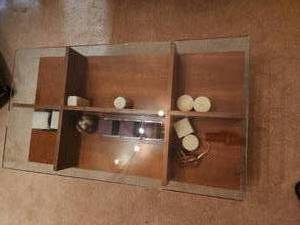Glass & Wood Coffee Table