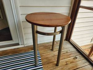 Hammary Stainless Steel & Wood End Table