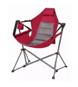 lot 442 image: NEW Members Mark Swing Lounger Camp Chair, 300 lbs. capacity - Jester Red