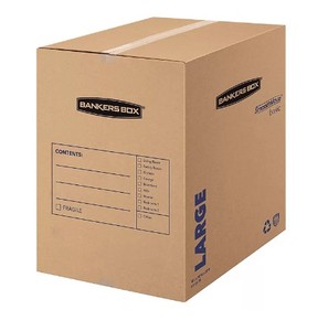 lot 450 image: NEW Bankers Box SmoothMove Basic Large Moving Boxes, 18 L x 18 W x 24 H, KraftBlue, 15Carton