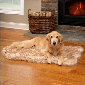 lot 454 image: NEW Members Mark Plush Faux Fur Pet Rug, 44x 26 - Brown