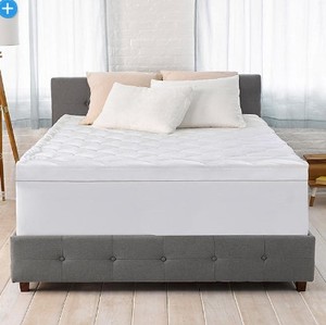 lot 536 image: NEW Serta 4 Fiberfill & Gel Memory Foam Pillow Top Mattress Topper - QUEEN