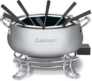lot 588 image: Cuisinart Fondue Pot, 3 Quart, For Chocolate, Cheese, Broth, Oil, Stainless Steel, CFO-3SS