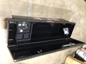 Husky 71.36 in. Matte Black Aluminum Full Size Crossbed Truck Tool Box Customer Returns See Pictures