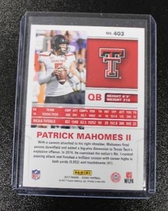 lot 17 image: 2017 Score Patrick Mahomes #403 Rookie Card