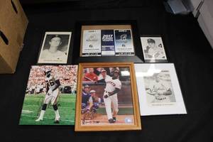 lot 106 image: Misc Framed PostersPhotosTicket Lot  6 Framed Items