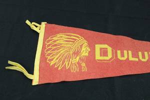 lot 112 image: Vintage 1960s Soft Felt Duluth Minnesota Indian Travel Pennant