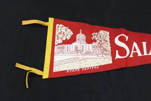 lot 113 image: Vintage 1960s Soft Felt Salem Oregon Pennant