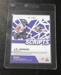 lot 148 image: 2021 Mosaic Scripts JK Dobbins Autograph Rookie #S-JKD