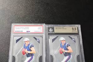 lot 153 image: 2019 Prizm Jarrett Stidham Rookie Card BGS 9.5 & 2019 Prizm Jarrett Stidham Rookie Card PSA 9