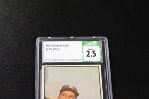 lot 163 image: 1953 Bowman Color Vic Wertz #2 CSG 2.5