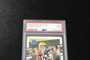 lot 168 image: 2020 Donruss Jordan Love #304 Rookie Card PSA 9
