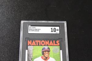 lot 169 image: 2021 Topps 86 Design Juan Soto #86B-96 SGC 10
