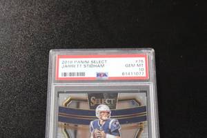 lot 170 image: 2019 Select Concourse Level Jarrett Stidham #75 Rookie Card PSA 10