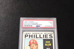 lot 173 image: 1964 Topps Richie AllenJohn Herrnstein #243 Rookie Card PSA 3