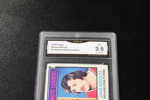 lot 185 image: 1974 Topps Bryan Watson  Dave Schultz #5 GMA 3.5