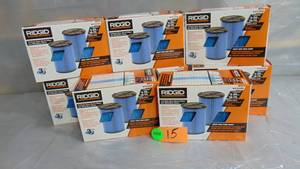 lot 15 image: 8 Pack RIDGID 3-Layer Fine Dust Pleated Paper Filter for Most 5 Gallon and Larger RIDGID WetDry Shop Vacuums (2-Pack)