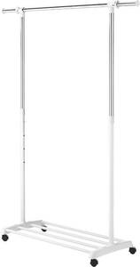 lot 17 image: 16 Pack Deluxe Adjustable Garment Rack - Rolling Clothes Organizer - White and Chrome