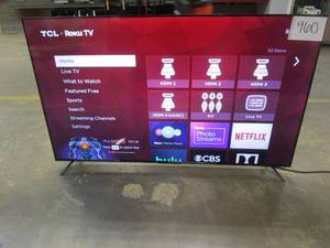 lot 960 image: TCL - 65 Class 4-Series 4K UHD HDR Smart Roku TV (SPOTS AND SPECKS)