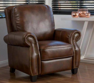 lot 113 image: Neville 2-Tone Brown PU Leather Recliner (OPEN BOX)