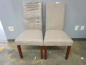 lot 83 image: Seville Lining Dining Chairs in Tan - Set of 2