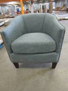 lot 89 image: Madison Park Emery Slate Blue Barrel Arm Chair