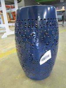 lot 93 image: Christopher Knight Home Ruby Outdoor 12 Iron Side Table, Dark Blue