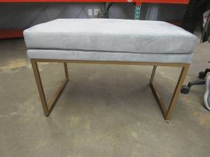 lot 94 image: Wovenbyrd Modern Rectangular Pillowtop Ottoman Footstool with Metal Base, 30.5-Inch by 19-Inch