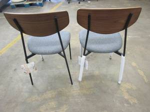 lot 101 image: SAFAVIEH Ryker WoodIronFabric Mid-Century Dining Chair (Set of 2) - 20 W x 18.8 L x 32.5 H