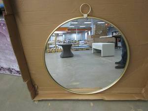 lot 109 image: 32 in FirsTime & Co. Marshall Gold Round Mirror