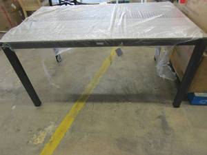 lot 126 image: SAFAVIEH Beldan Outdoor Dining Table in Taupe