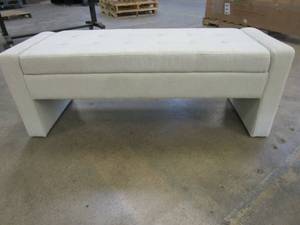 lot 127 image: Madison Park Payden Cream Soft Close Storage Bench