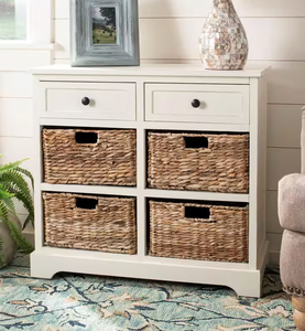 lot 134 image: SAFAVIEH Herman 6-Drawer WhiteCream Chest (OPEN BOX)
