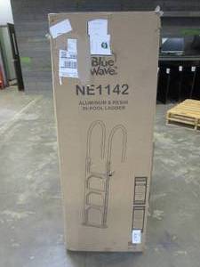 lot 157 image: Blue Wave AluminumResin In-Pool Ladder for Above Ground Pools (OPEN BOX)