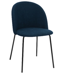 lot 179 image: Set of 2 - Homy Casa Cloyd Navy Blue Upholstered Side Chair (OPEN BOX)
