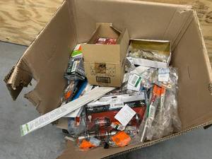 Lot of Miscellaneous Items- door pulls, light bulbs, door handles etc