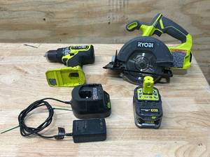 RYOBI 18V Circular Saw and Drill with Battery and Charger