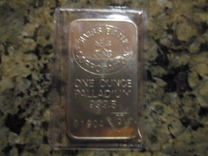Swiss Bank Corporation 1 ounce .999 Palladium Bar Serial Number #01914