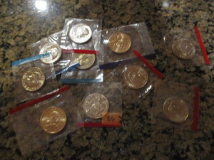 Lot of (10) Mint Proof Dollar Coins in Original Mint Cello (See Picture of Dates and Mints)