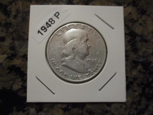 1948-P Franklin Silver Half Dollar (First Year of Issue)