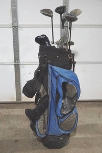 lot 54 image: golf clubs and bag