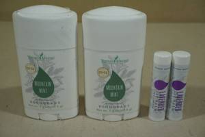 lot 212 image: 2 Young Living Mountain Mint Deodorant & 2 Lavender Lip Balms