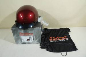 lot 230 image: Daytona DOT Skull Cap Motorcycle Helmet -Small, Black Cherry