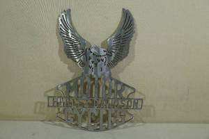 lot 260 image: Laser Cut 18 Steel Plate Harley Davidson Eagle Sign